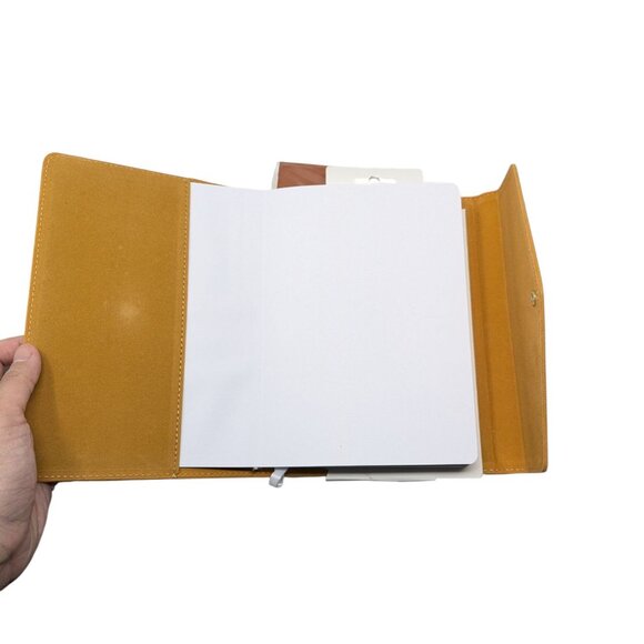 AC Point Planner Saddle Brown Suede Leatherette Snap Button Dot Grid -120 Sheets - Picture 3 of 7